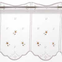 89175-Scheibengardinen-Meterware-naehfrei-Stickerei-Gaensebluemchen-weiss-gelb-45cm-Hoehe-89175-007.jpg Scheibengardinen Meterware nähfrei Stickerei Gänseblümchen weiß gelb 45cm Höhe