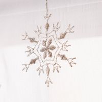 Scheibengardinen Meterware nähfrei Stickerei Weihnachten Hirsche weiß silber 30cm Höhe Motiv Schneeflocke