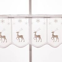 89176-Scheibengardinen-Meterware-naehfrei-Stickerei-Weihnachten-Hirsche-weiss-silber-30cm-Hoehe-89176-004.jpg Scheibengardinen Meterware nähfrei Stickerei Weihnachten Hirsche weiß silber 30cm Höhe glatt