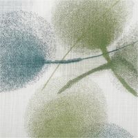 Gardinenstoff Voile Leinenstruktur Blätter weiß grün 150cm Breite
