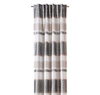 Gardine mit Schlaufenband Jacquard Streifen weiß blaugrau 140x245cm