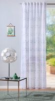 Dekobeispiel für Gardine mit Schlaufenband Blümchen-Stickerei weiß mintgrün 140x245cm