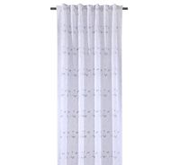 Gardine mit Schlaufenband Blümchen-Stickerei weiß mintgrün 140x245cm