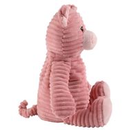 Seitenansicht von Warmies® Schweinchen Cordoptik mit 100% Hirse-Lavendelfüllung in Rosa