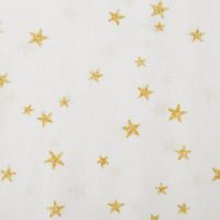 Baumwollstoff Webware Weihnachten Sterne creme goldfarbig 1,45m Breite