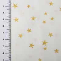 Baumwollstoff Webware Weihnachten Sterne creme goldfarbig 1,45m Breite