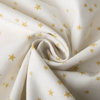 Baumwollstoff Webware Weihnachten Sterne creme goldfarbig 1,45m Breite