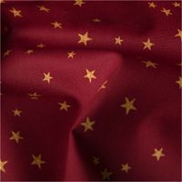 Baumwollstoff Webware Weihnachten Sterne bordeaux rot goldfarbig 1,45m Breite