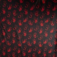 Jersey Foliendruck Halloween blutige Hände glänzend schwarz rot 1,45m Breite
