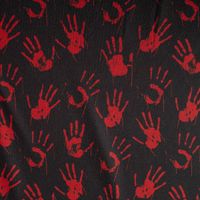 Jersey Foliendruck Halloween blutige Hände glänzend schwarz rot 1,45m Breite