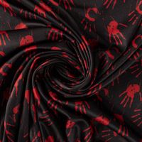 Jersey Foliendruck Halloween blutige Hände glänzend schwarz rot 1,45m Breite