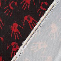 Jersey Foliendruck Halloween blutige Hände glänzend schwarz rot 1,45m Breite