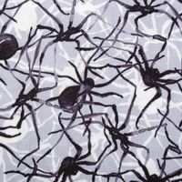 Jersey Foliendruck Halloween Spinnen glänzend grau schwarz 1,45m Breite