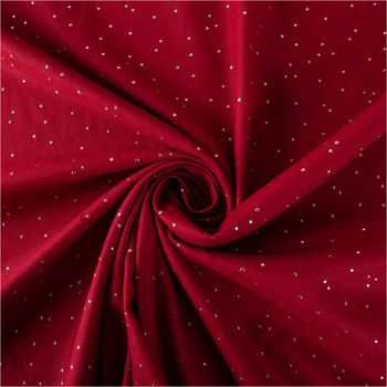 Canvas Stoff Dekostoff Baumwolle Pimiz Goldpunkte rot 1,45m Breite gedreht