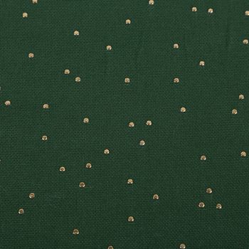 Canvas Stoff Dekostoff Baumwolle Pimiz Goldpunkte dunkelgrün 1,45m Breite