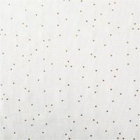 Canvas Stoff Dekostoff Baumwolle Pimiz Goldpunkte weiß 1,45m Breite