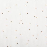 Canvas Stoff Dekostoff Baumwolle Pimiz Goldpunkte weiß 1,45m Breite