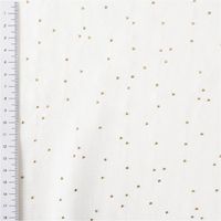 Canvas Stoff Dekostoff Baumwolle Pimiz Goldpunkte weiß 1,45m Breite mit Maßband
