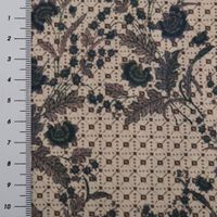 Baumwollstoff Trachtenstoffe Trachten Blumen Blätter beige petrol 1,6m Breite