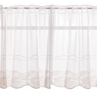 Scheibengardinen Meterware nähfrei Stickerei modern weiß natur rosa 60cm Höhe