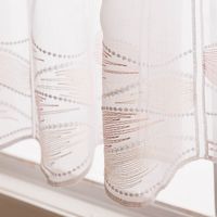 Scheibengardinen Meterware nähfrei Stickerei modern weiß natur rosa 60cm Höhe