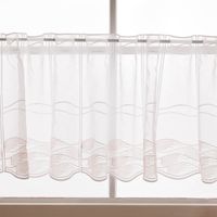 Scheibengardinen Meterware nähfrei Stickerei modern weiß natur rosa 45cm Höhe