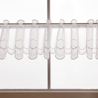 Scheibengardinen Meterware nähfrei Stickerei modern weiß silbergrau 30cm Höhe