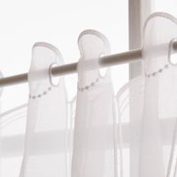 Scheibengardinen Meterware nähfrei Stickerei modern weiß silbergrau 45cm Höhe