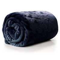 Kuscheldecke Enzo aus flauschiger Mikrofaser dunkelblau 130x180cm