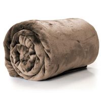 Kuscheldecke Enzo aus flauschig weicher Mikrofaser in Taupe in der Größe 130x180cm