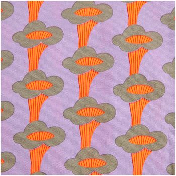 Canvas Stoff Baumwollstoff Pfifferlinge Flieder Neon Orange von Rico Design 50x140cm