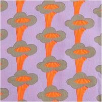 Canvas Stoff Baumwollstoff Pfifferlinge Flieder Neon Orange von Rico Design 50x140cm