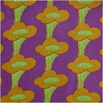Canvas Stoff Baumwollstoff Pfifferlinge Lila Neongrün von Rico Design 50x140cm