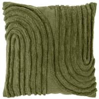Kissen mit abstraktem 3D Reliefdessin in Winter Green 45x45cm