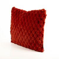 Kuschelkissen mit 3D-Knubbelstruktur in Marsala Rotbraun, 45x45 cm, weich gepolstert, plastische Oberfläche, dekorativ, modern und gemütlich für Wohnräume - Seitenansicht