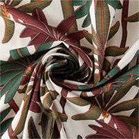 Baumwollstoff Dekostoff Halbpanama Digitaldruck Exotic Palm ecru grün rot 1,40m Breite gedreht