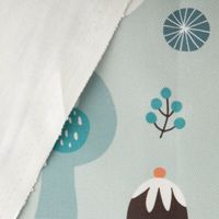 Weihnachtsstoff Baumwollstoff Digitaldruck Scandi Christmas hellblau 1,40m Breite