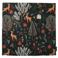 Kissenhülle Scandi Winter Forest dunkelgrün von SCHÖNER LEBEN. 40x40cm ohne Füllung