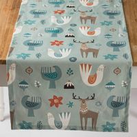Tischläufer Scandi Christmas hellblau 40x160cm von SCHÖNER LEBEN. frontal