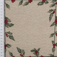 89601-Gobelin-Dekostoff-Mistelzweige-mit-Beeren-Gitter-beige-rot-gruen-1-40m-Breite-IMG-9254.jpg Gobelin Dekostoff Mistelzweige mit Beeren Gitter beige rot grün 1,40m Breite mit Maßband an der Seite