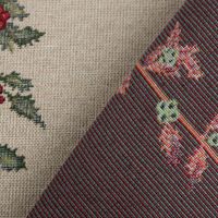 89601-Gobelin-Dekostoff-Mistelzweige-mit-Beeren-Gitter-beige-rot-gruen-1-40m-Breite-IMG-9259.jpg Gobelin Dekostoff Mistelzweige mit Beeren Gitter beige rot grün 1,40m Breite Rückseite