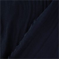 Jersey Stoff Rippjersey Feinstrick einfarbig dunkelblau 1,45m Breite mit Rückseite