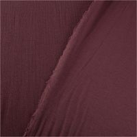 Jersey Stoff Rippjersey Feinstrick einfarbig aubergine 1,45m Breite mit Rücksetie