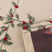 Weihnachtliche Gobelin Tischdecke mit Mistelzweigen und Gitterkaro in diversen Größen oder nach Maß von SCHÖNER LEBEN Naht
