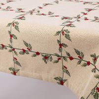 89628-Tischdecke-Gobelin-Mistelzweige-mit-Beeren-Gitter-beige-rot-gruen-in-versch--Groessen-von-SCHoeNER-LEBEN---MG-2391.jpg Weihnachtliche Gobelin Tischdecke mit Mistelzweigen und Gitterkaro in diversen Größen oder nach Maß von SCHÖNER LEBEN Detailaufnahme