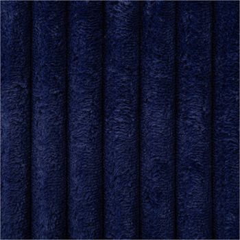 Wellness Fleecestoff Cordoptik breite Rippen einfarbig blau 1,5m Breite