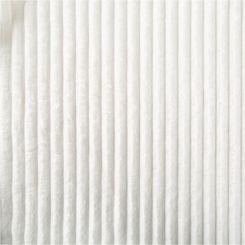 Wellness Fleecestoff Cordoptik breite Rippen einfarbig weiß 1,5m Breite