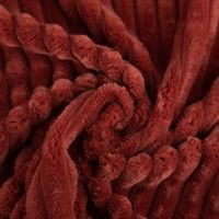 Wellness Fleecestoff Cordoptik breite Rippen einfarbig rot 1,5m Breite
