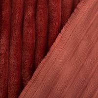 Wellness Fleecestoff Cordoptik breite Rippen einfarbig rot 1,5m Breite