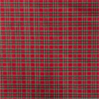 Jacquard Stoff Dekostoff Vichy Karo rot grün 2,80m Breite